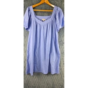 Light Blue Square Neck Short Sleeve Women’s Dress